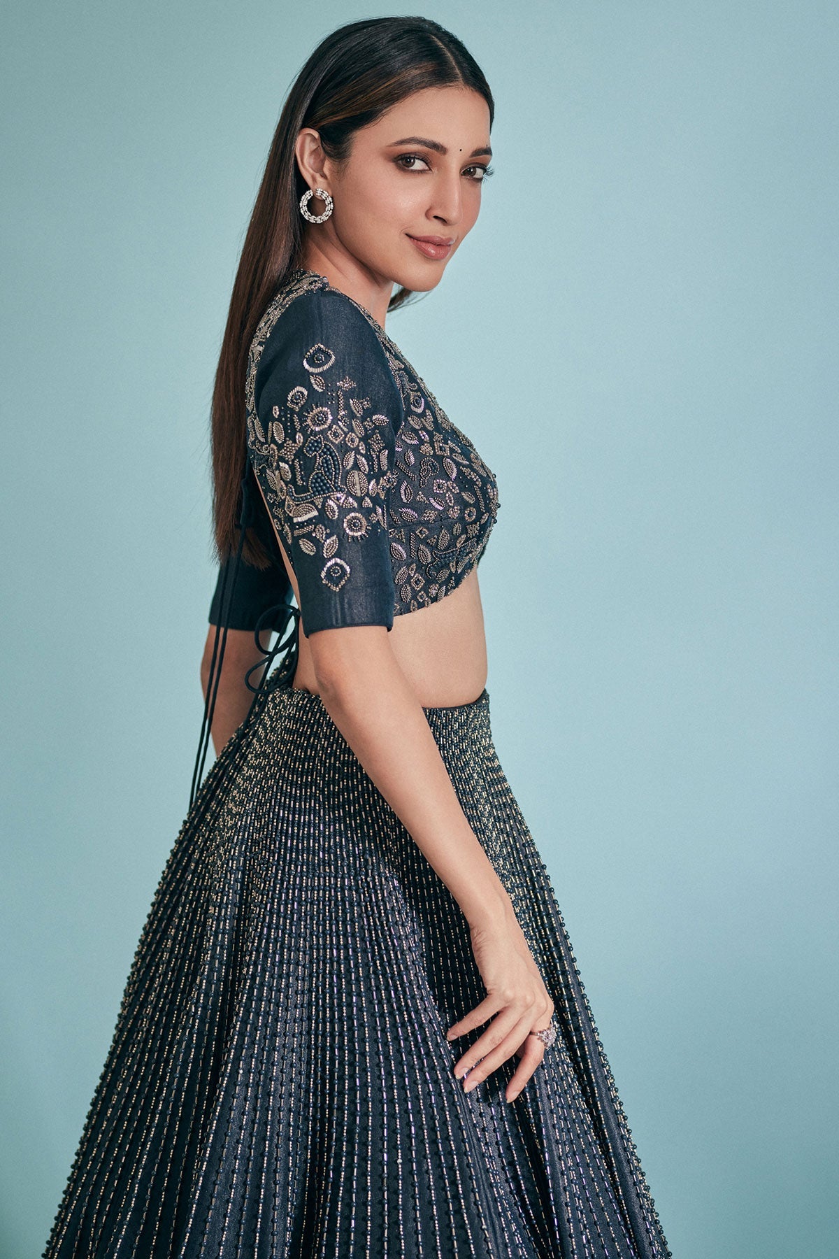 NEHA SSHETTY IN THE JUNGLE LEHENGA (NAVY BLUE)