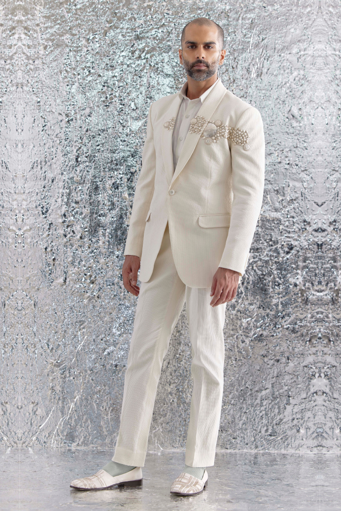 Floral Armour Ivory Tux Mens Wear