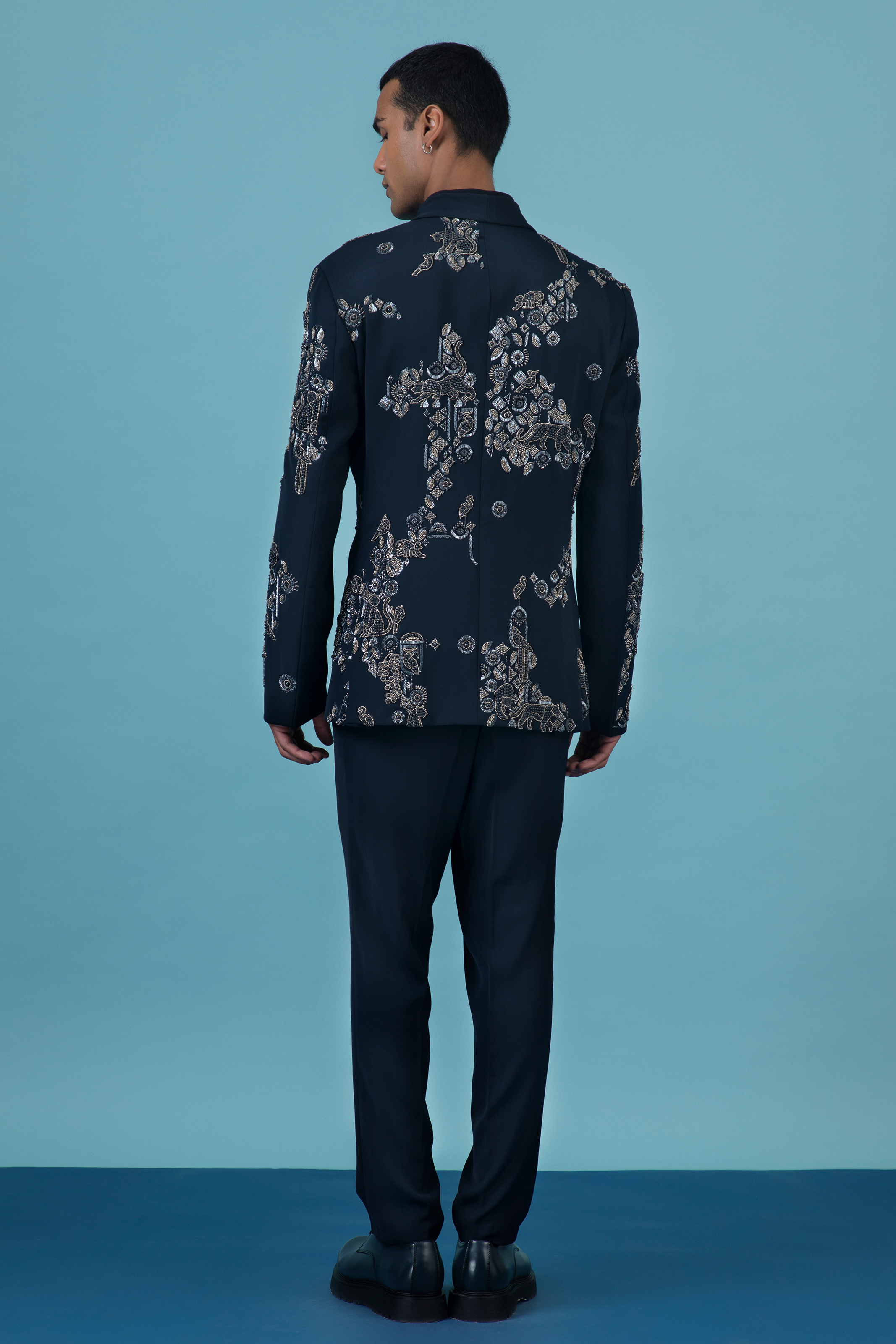 Navy Blue Jungle Tuxedo