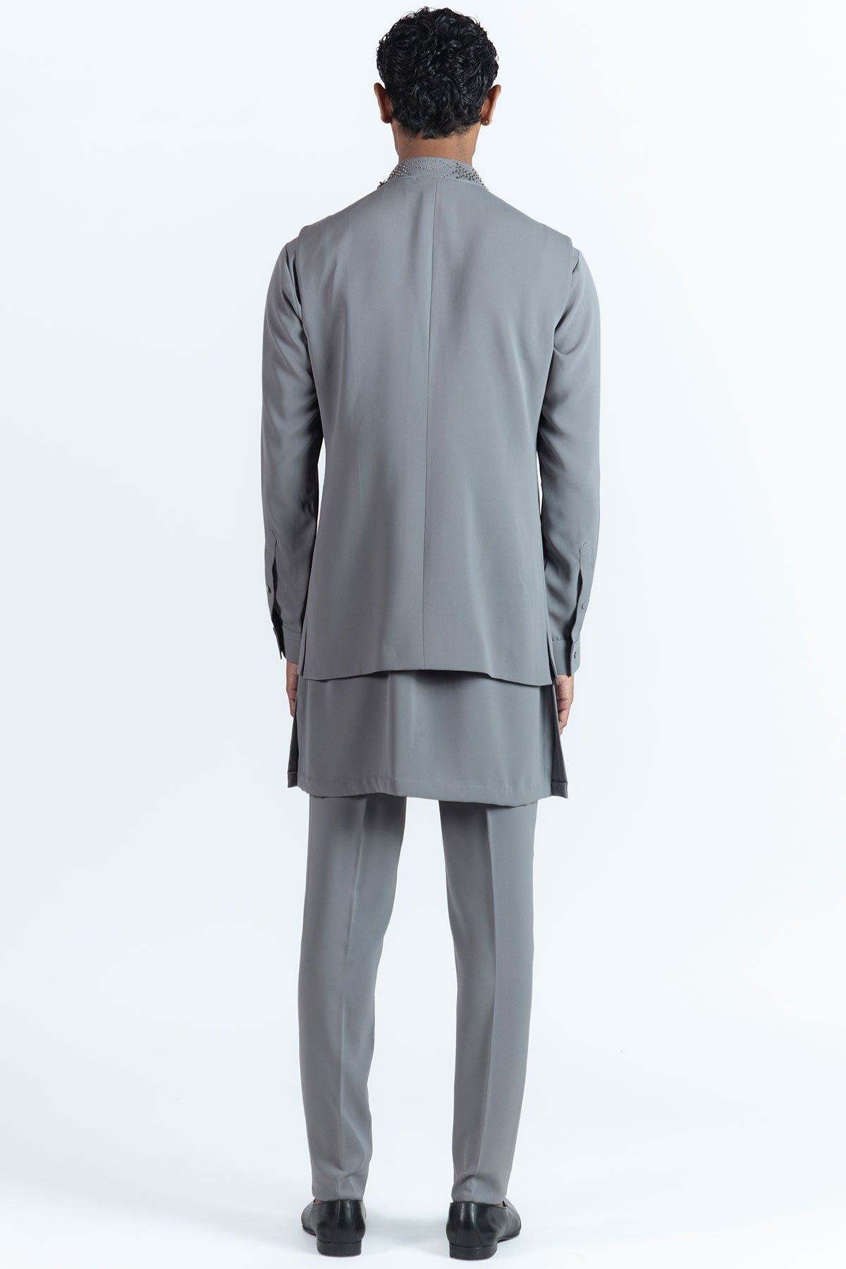 Azure Grey Nehru Jacket