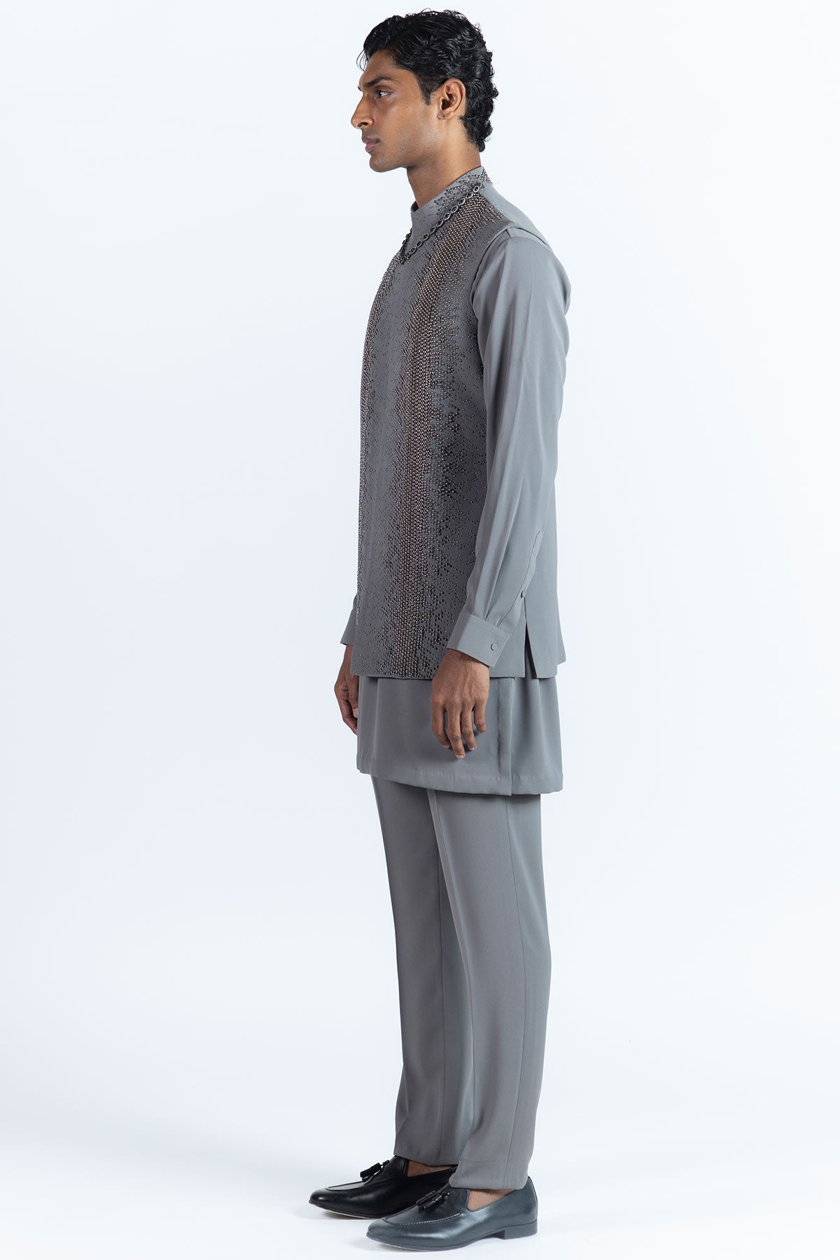 Azure Grey Nehru Jacket