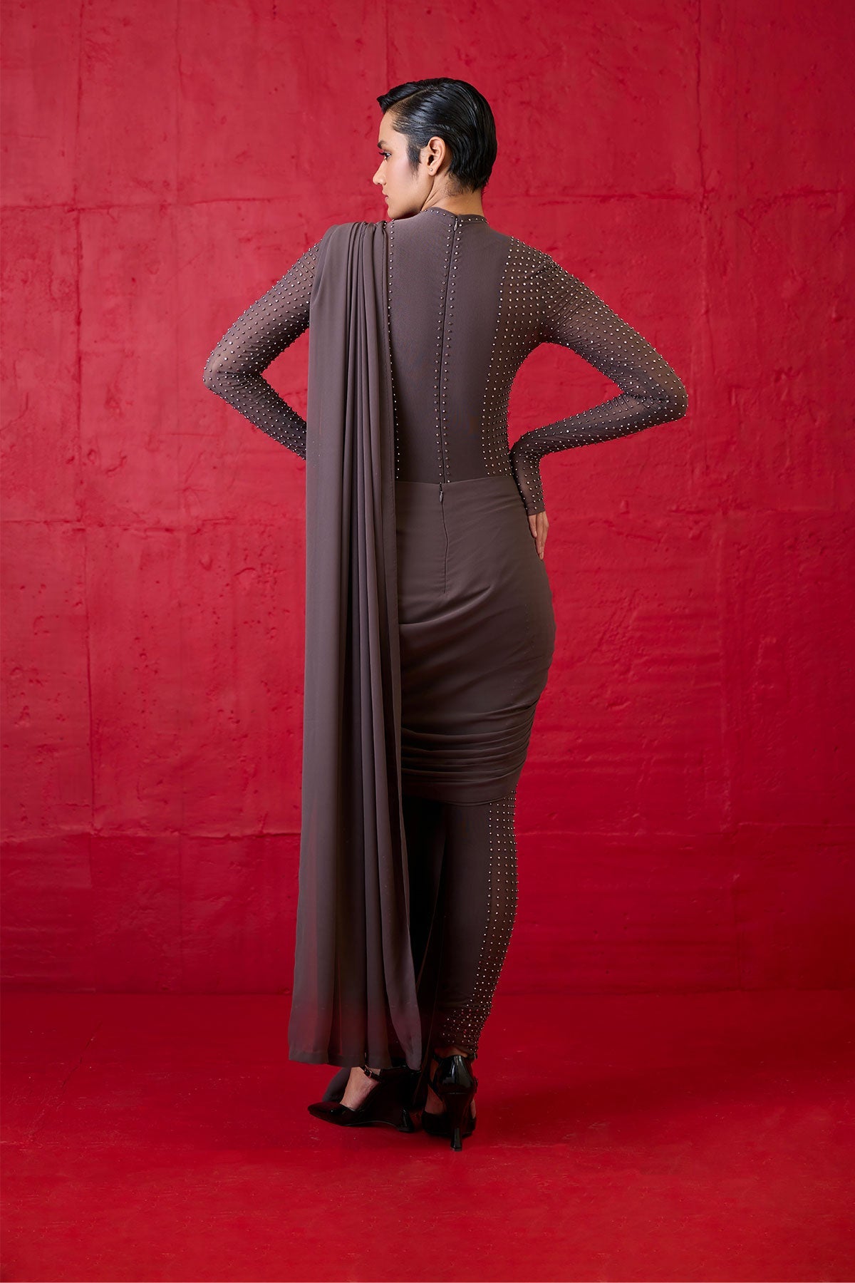 Rivet Bodysuit Saree