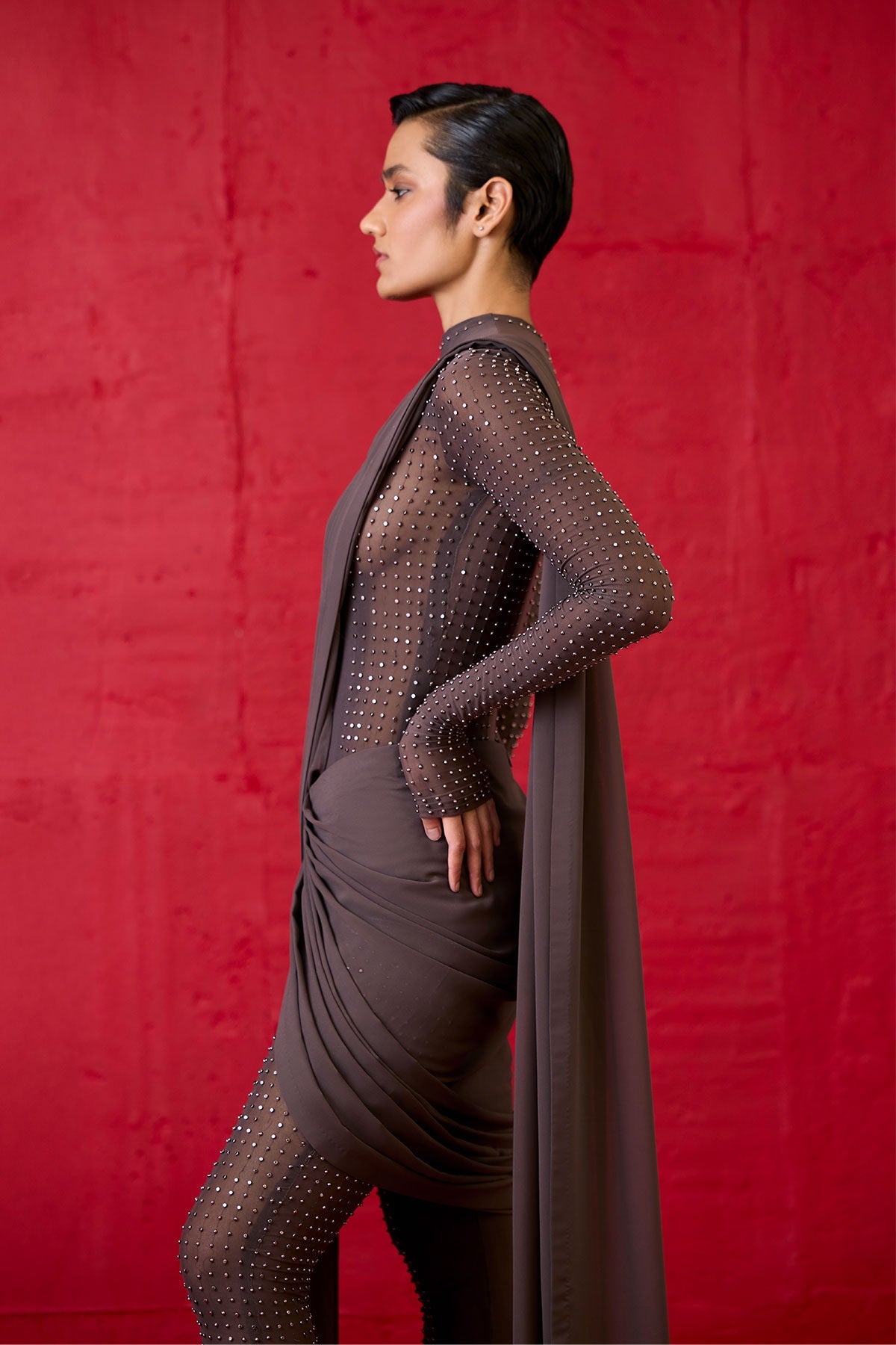 Rivet Bodysuit Saree
