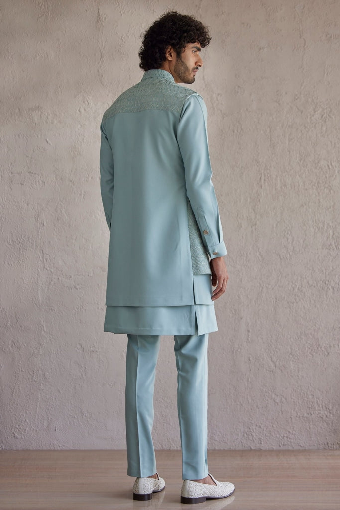 Venice Sea Green Nehru Jacket