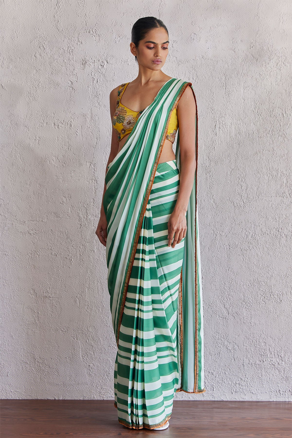 Green Bar Saree