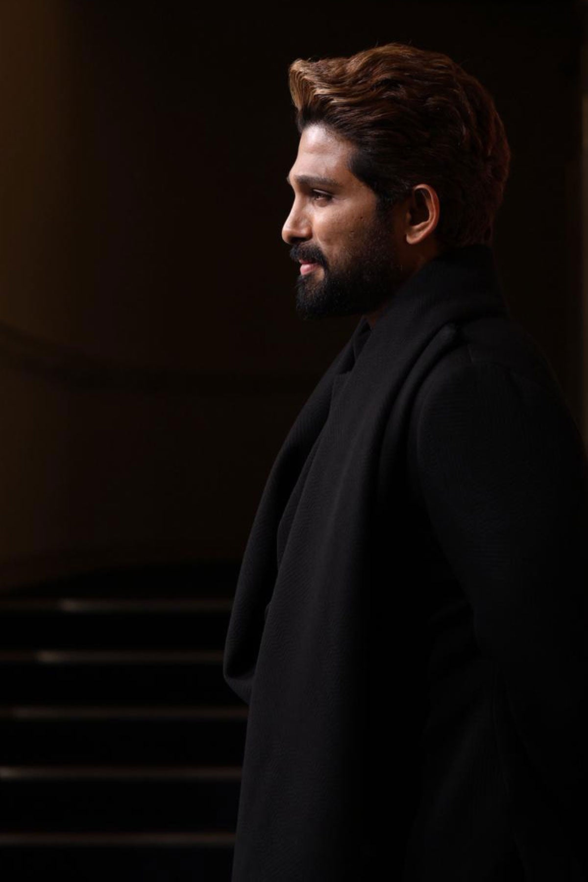 ALLU ARJUN IN BLACK DRAPE BANDHGALA
