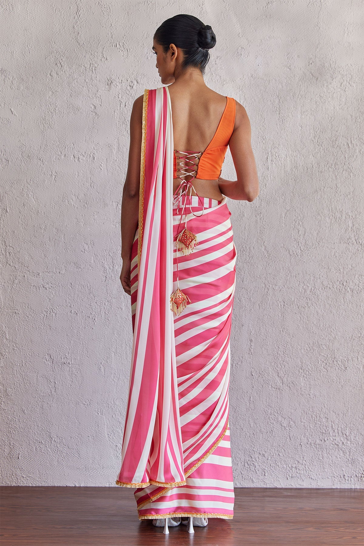Pink Bar Saree