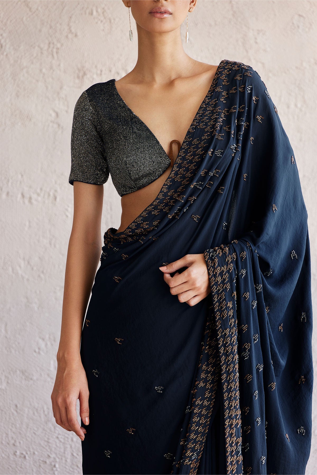 Naples Navy Blue Saree