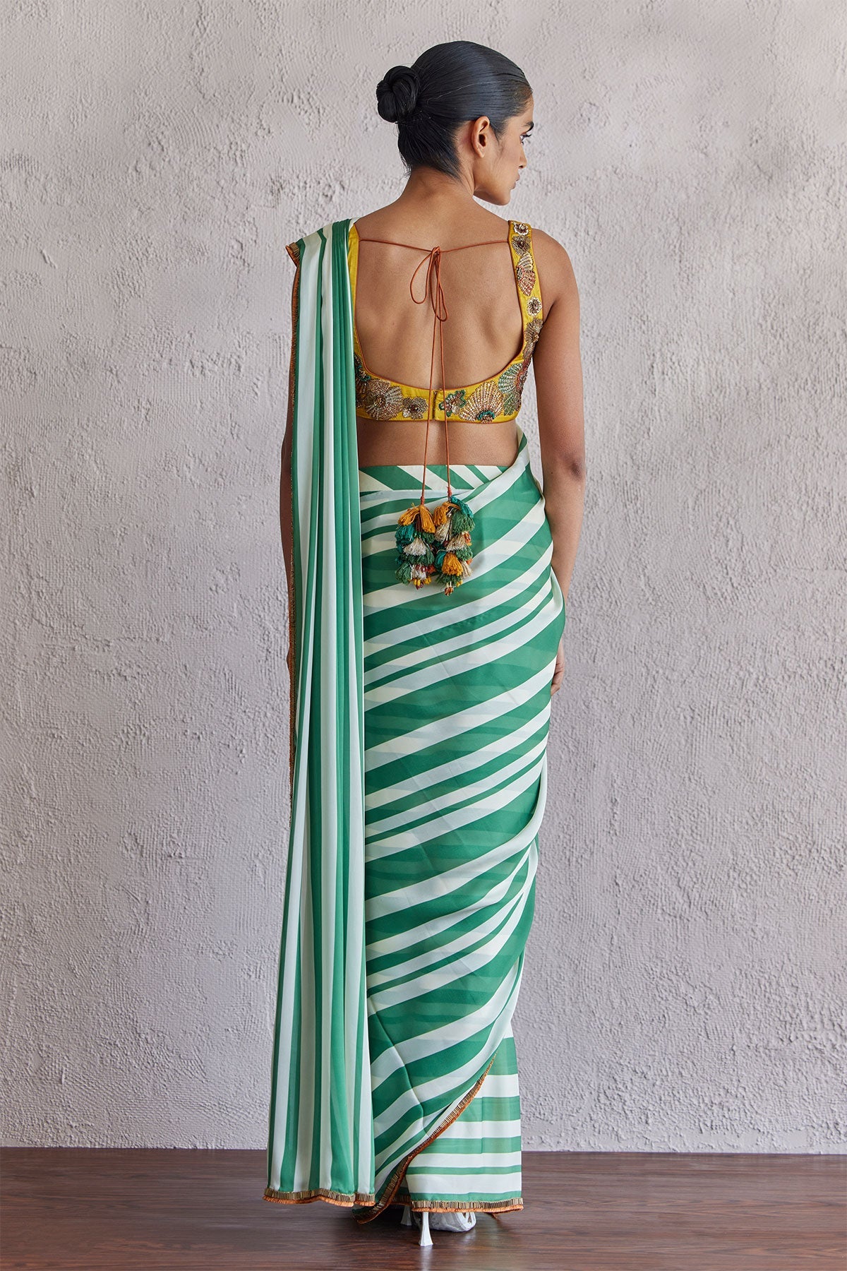 Green Bar Saree