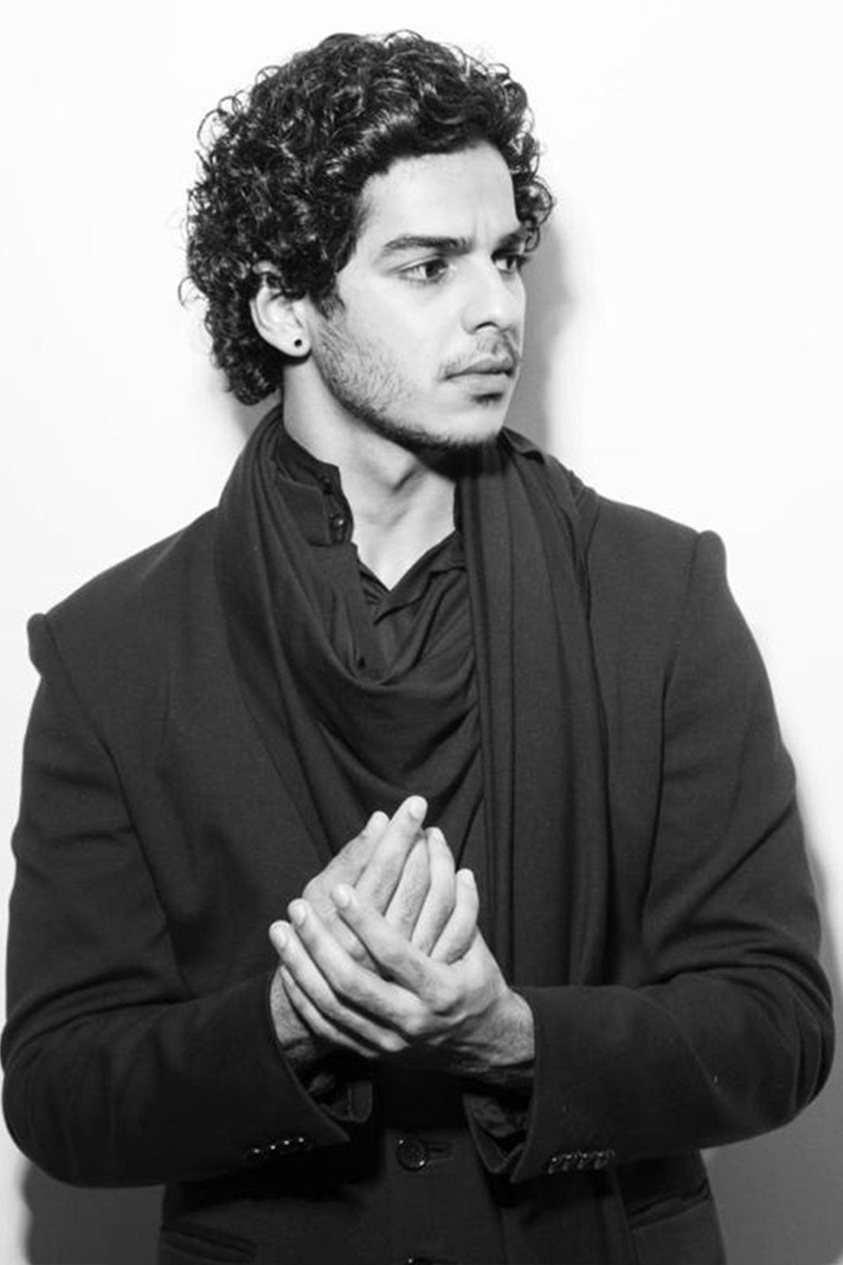 ISHAAN KHATTER IN BLACK DRAPE BANDHGALA SET
