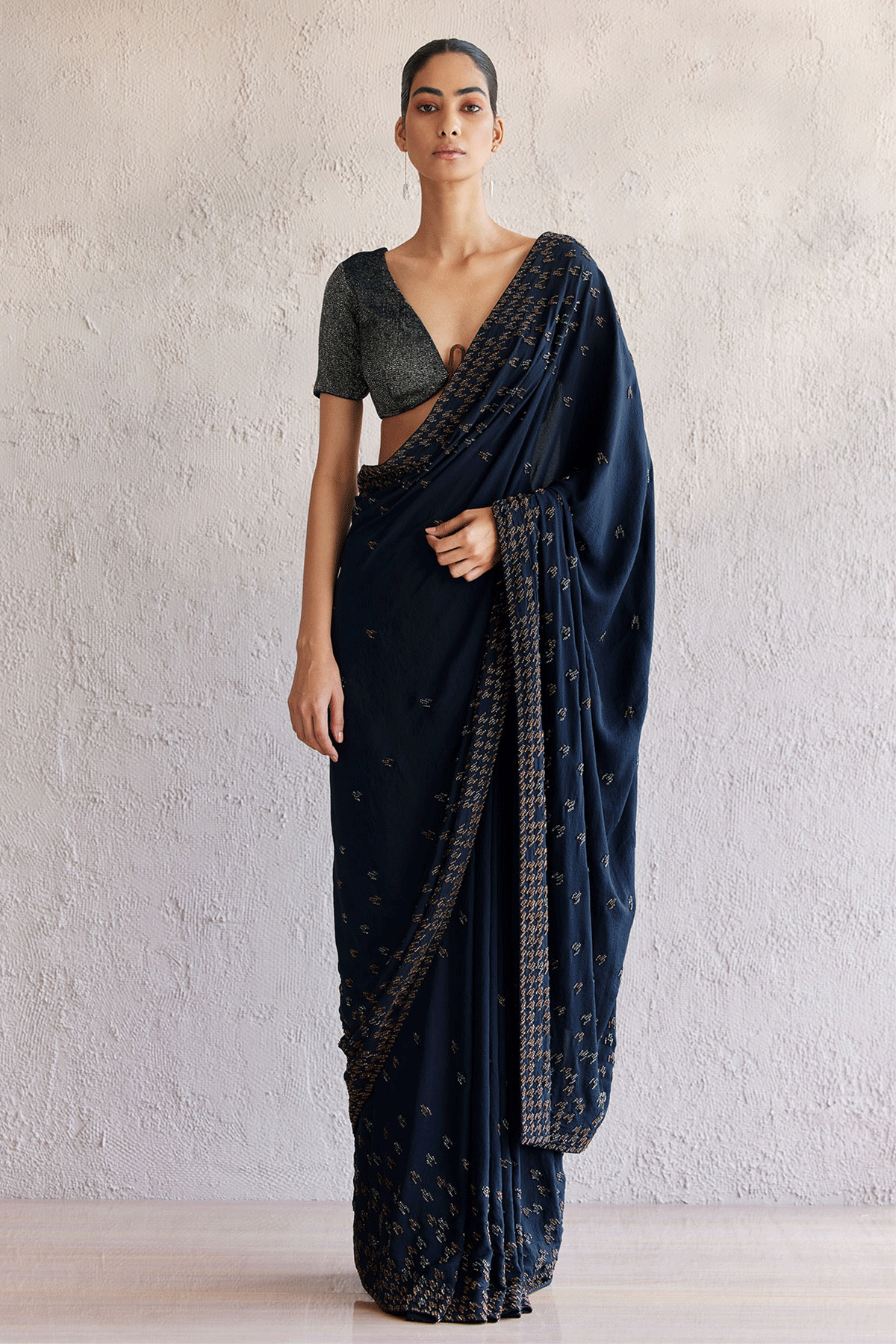 Naples Navy Blue Saree