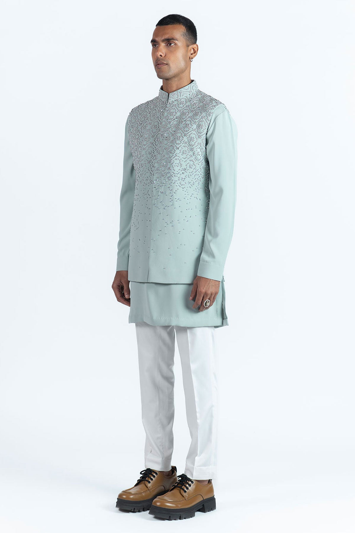 Spring Mint Nehru Jacket