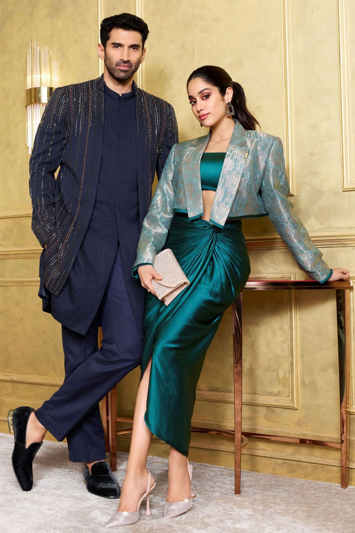 ADITYA ROY KAPOOR IN ELECTRIC RAIN NAVY BLUE INDO WESTERN