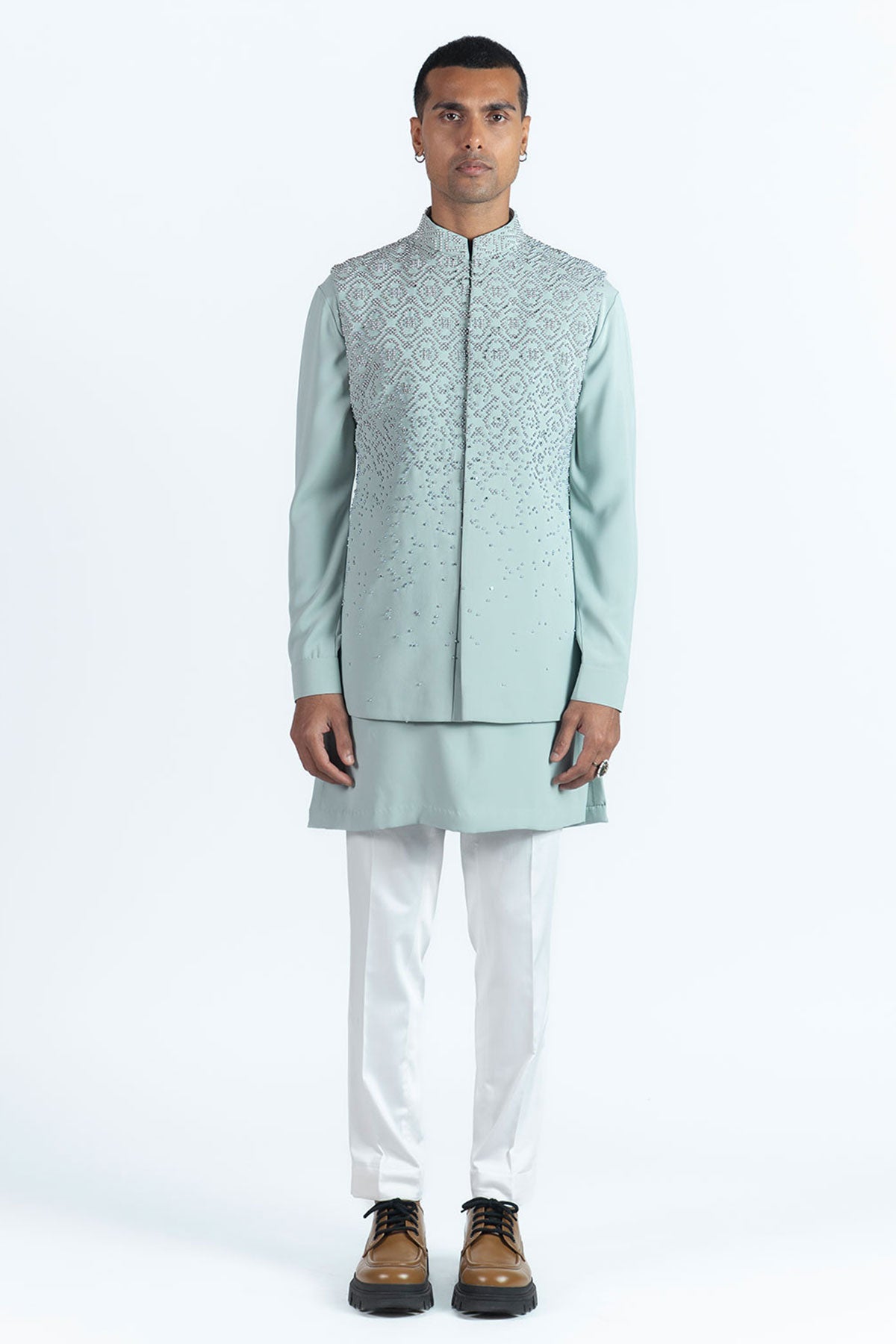 Spring Mint Nehru Jacket