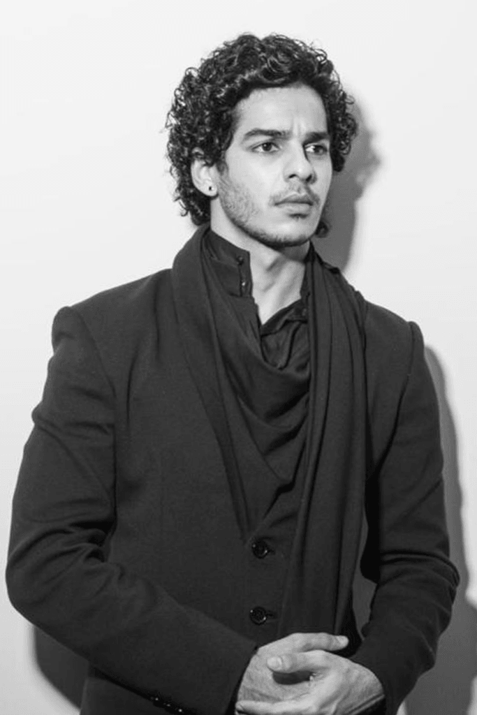Ishaan Khatter In Black Drape Bandhgala Set Mens Wear