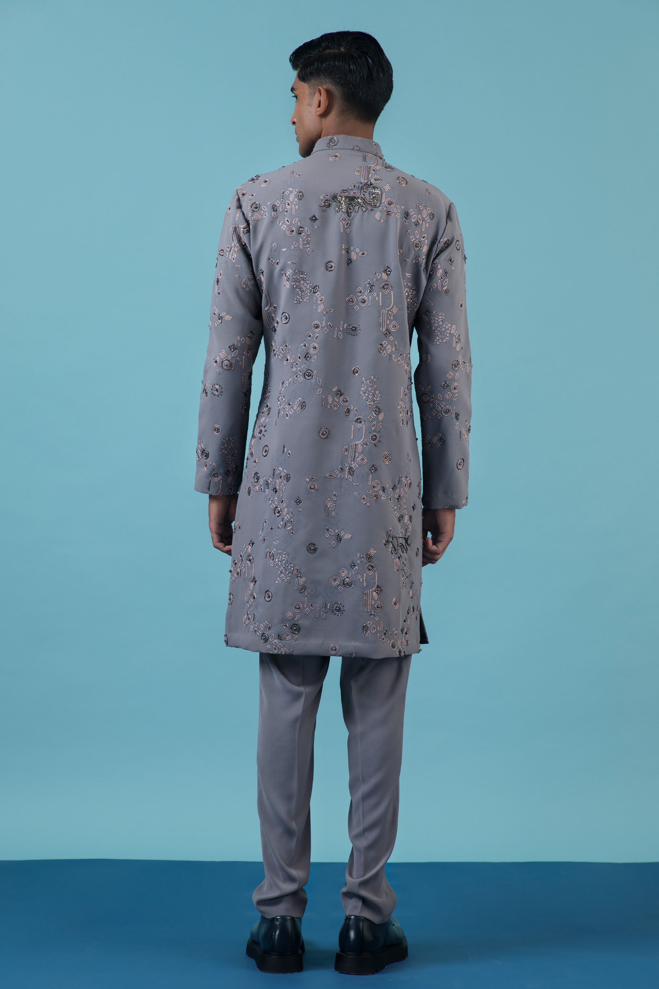 Grey Jungle Kurta