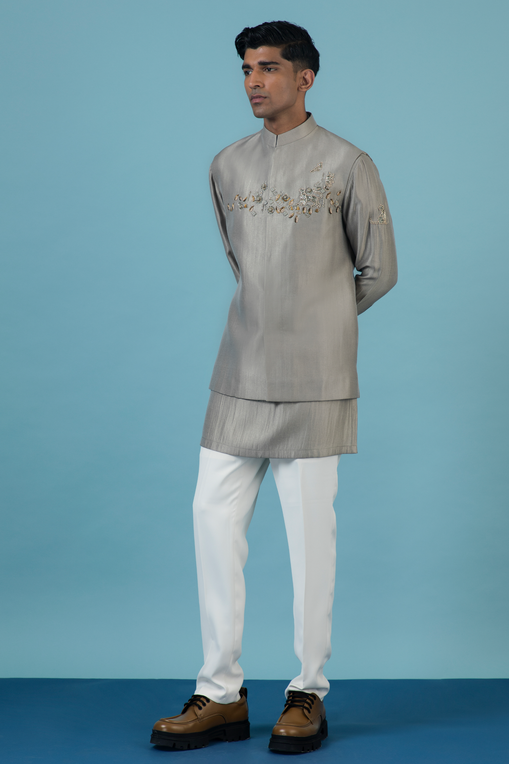 Sage Jungle Nehru Jacket