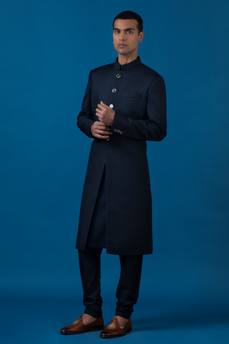 Meta Sherwani Navy Blue