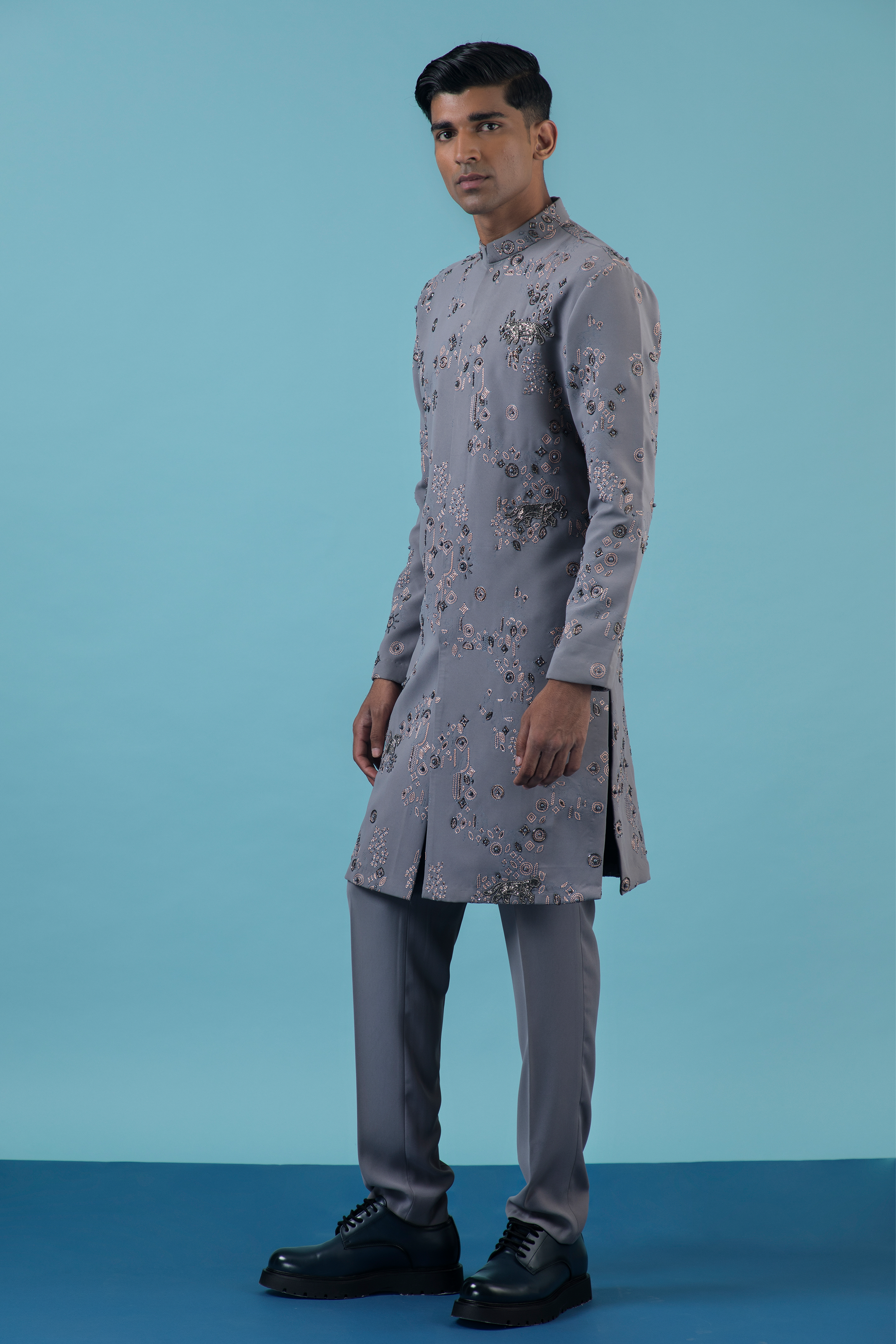 Grey Jungle Kurta