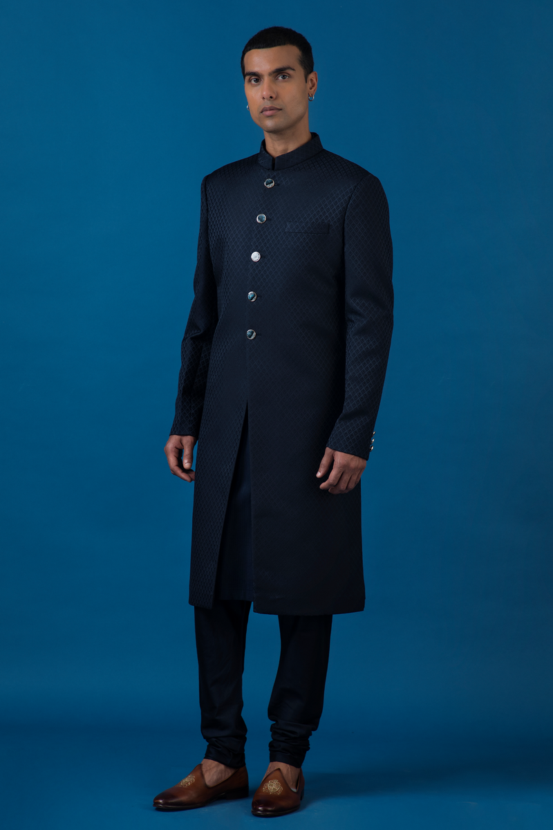 Meta Sherwani Navy Blue