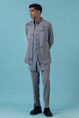 Grey Jungle Nehru Jacket