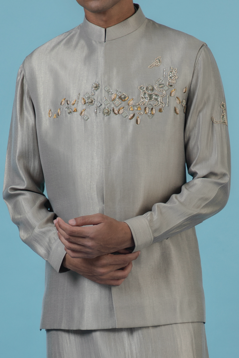 Sage Jungle Nehru Jacket