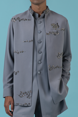 Grey Jungle Nehru Jacket