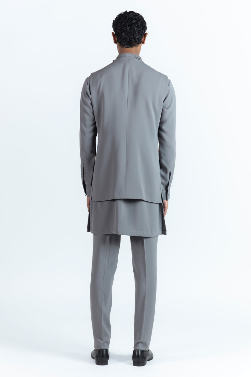 Azure Grey Nehru Jacket