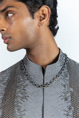 Azure Grey Nehru Jacket