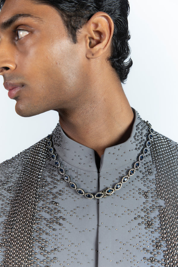 Azure Grey Nehru Jacket