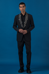 Floral Armour Black Tux Mens Wear