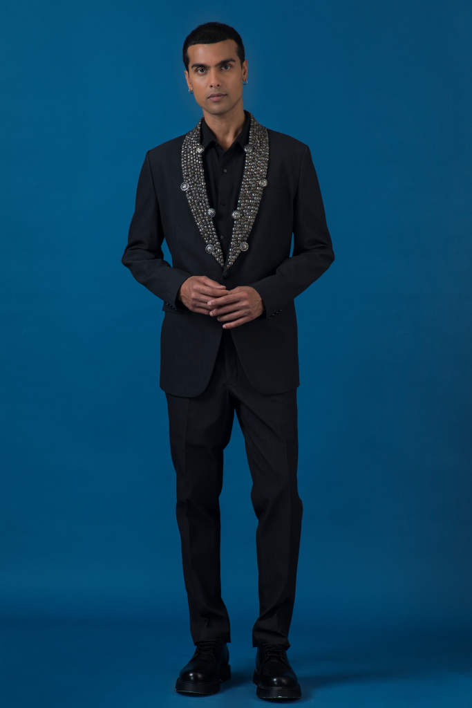 Floral Armour Black Tux Mens Wear