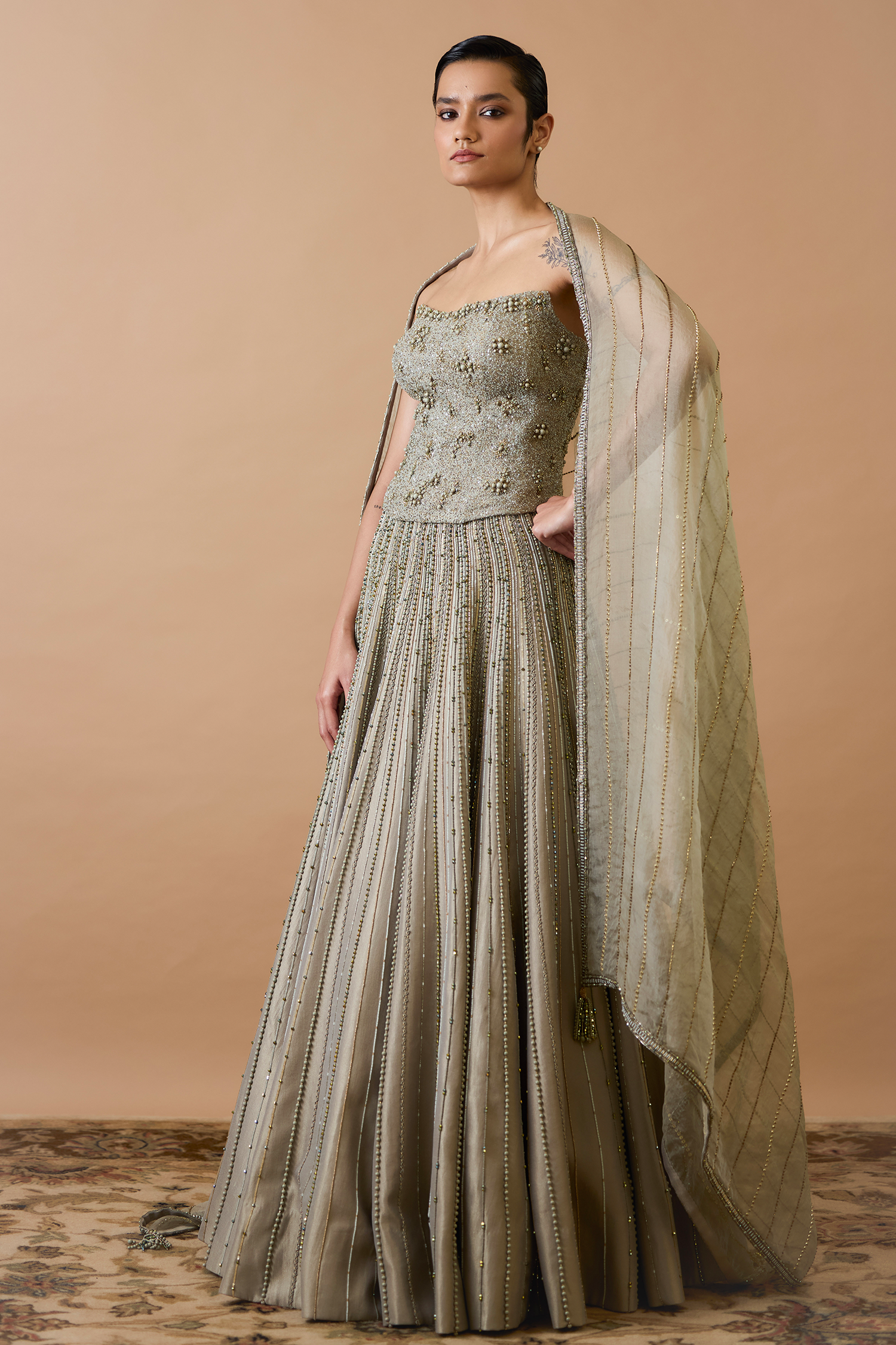 Sage Corset Lehenga