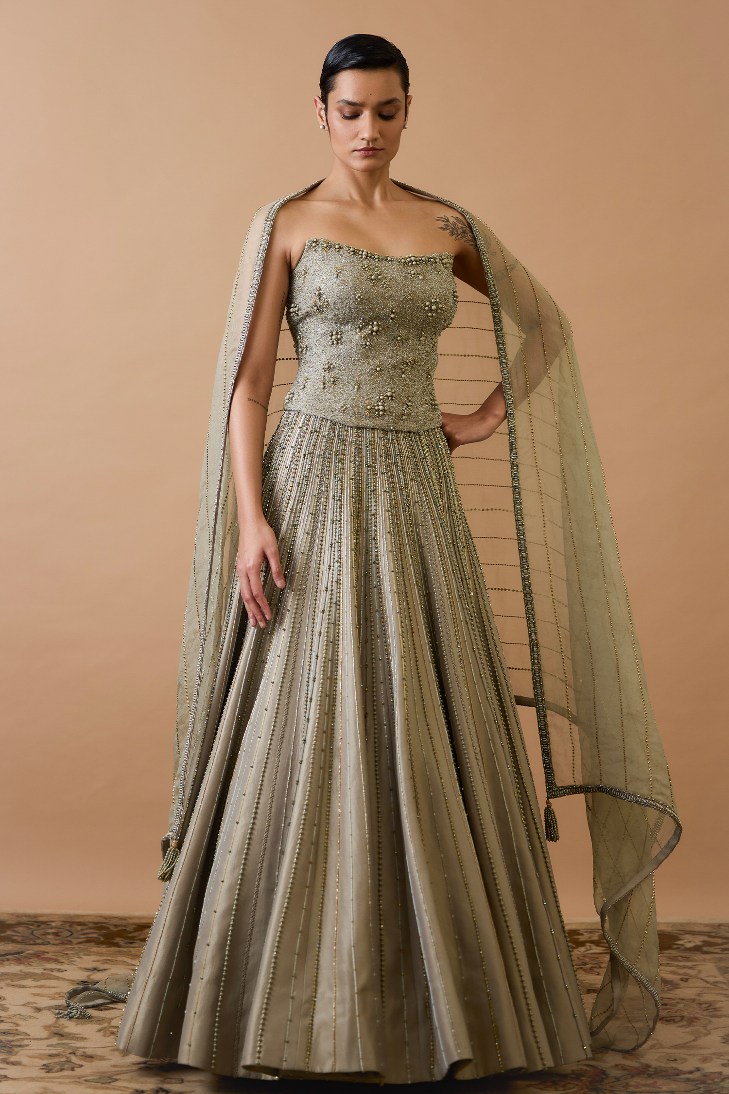 Sage Corset Lehenga