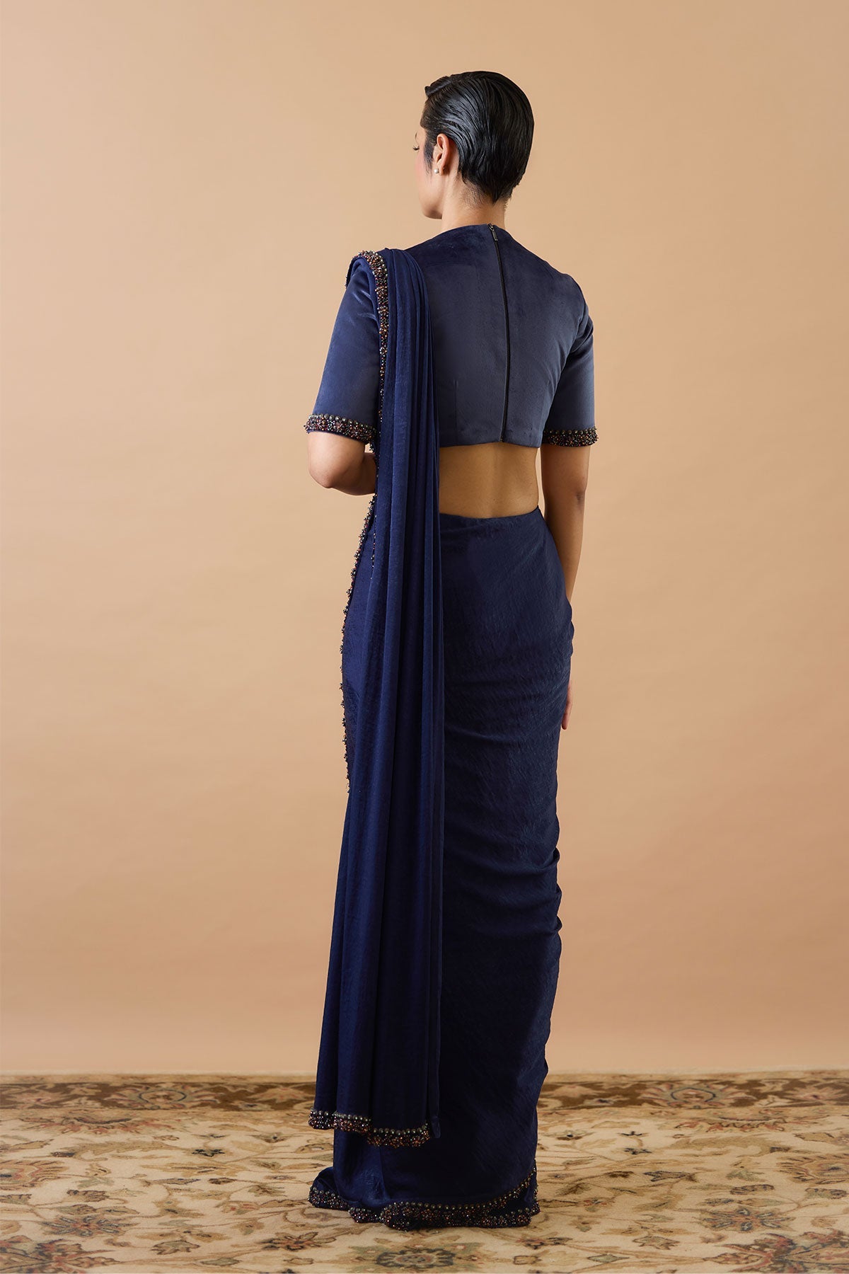Adaa Navy Blue Saree