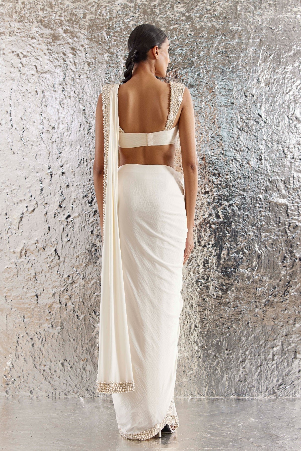 Floral Armour Ivory Saree