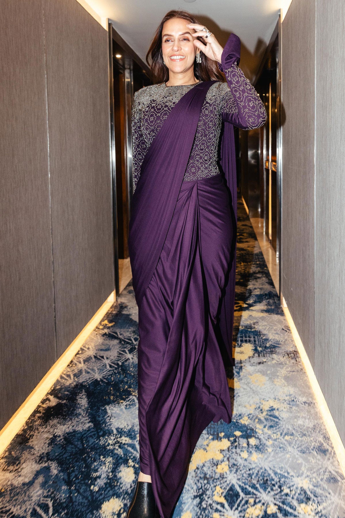 NEHA DHUPIA IN ONYX (AUBERGINE)