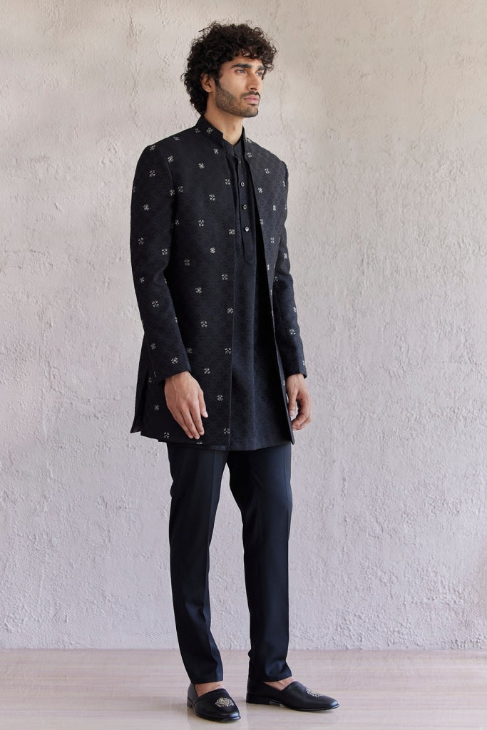 Portofino Black Indo-Western Mens Wear