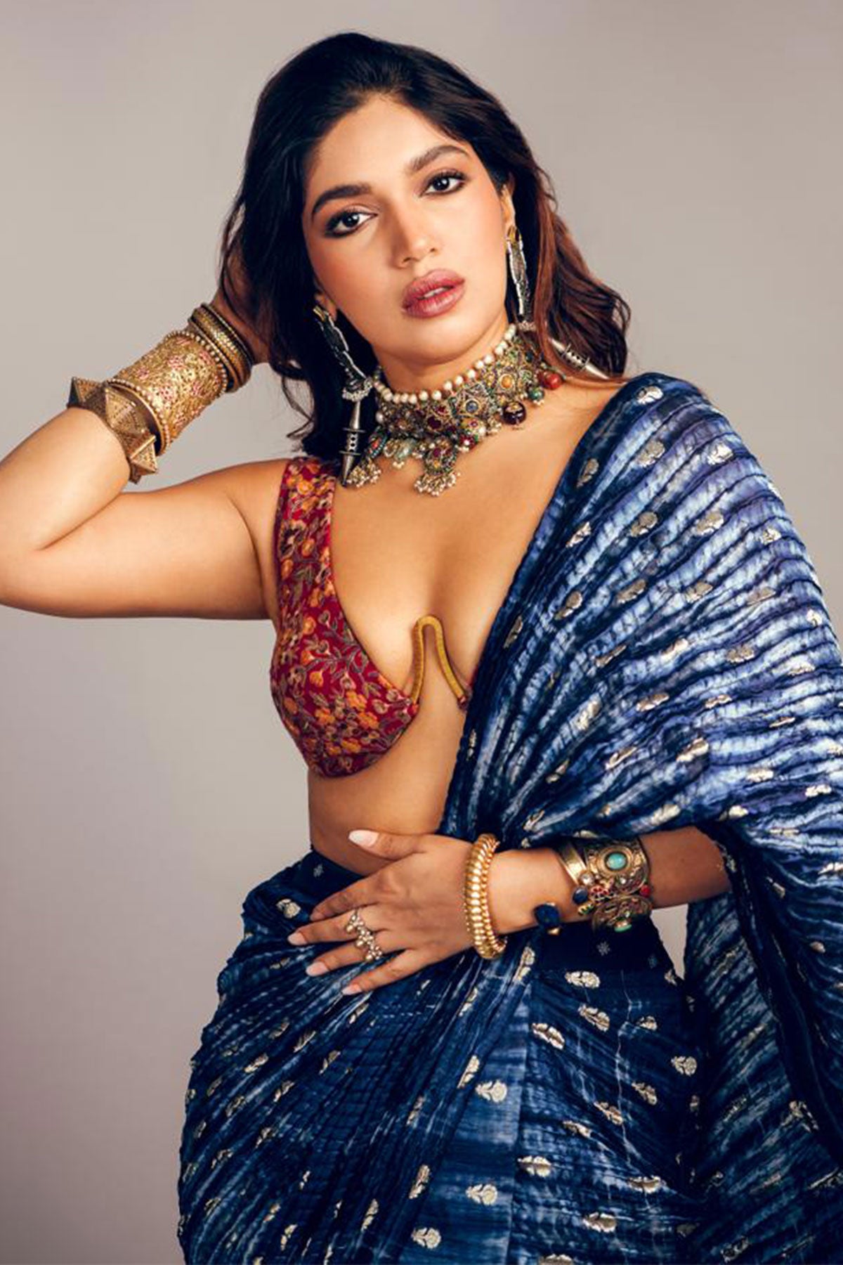 Bhumi Pednekar in Kashmiri Embroidered Bralette