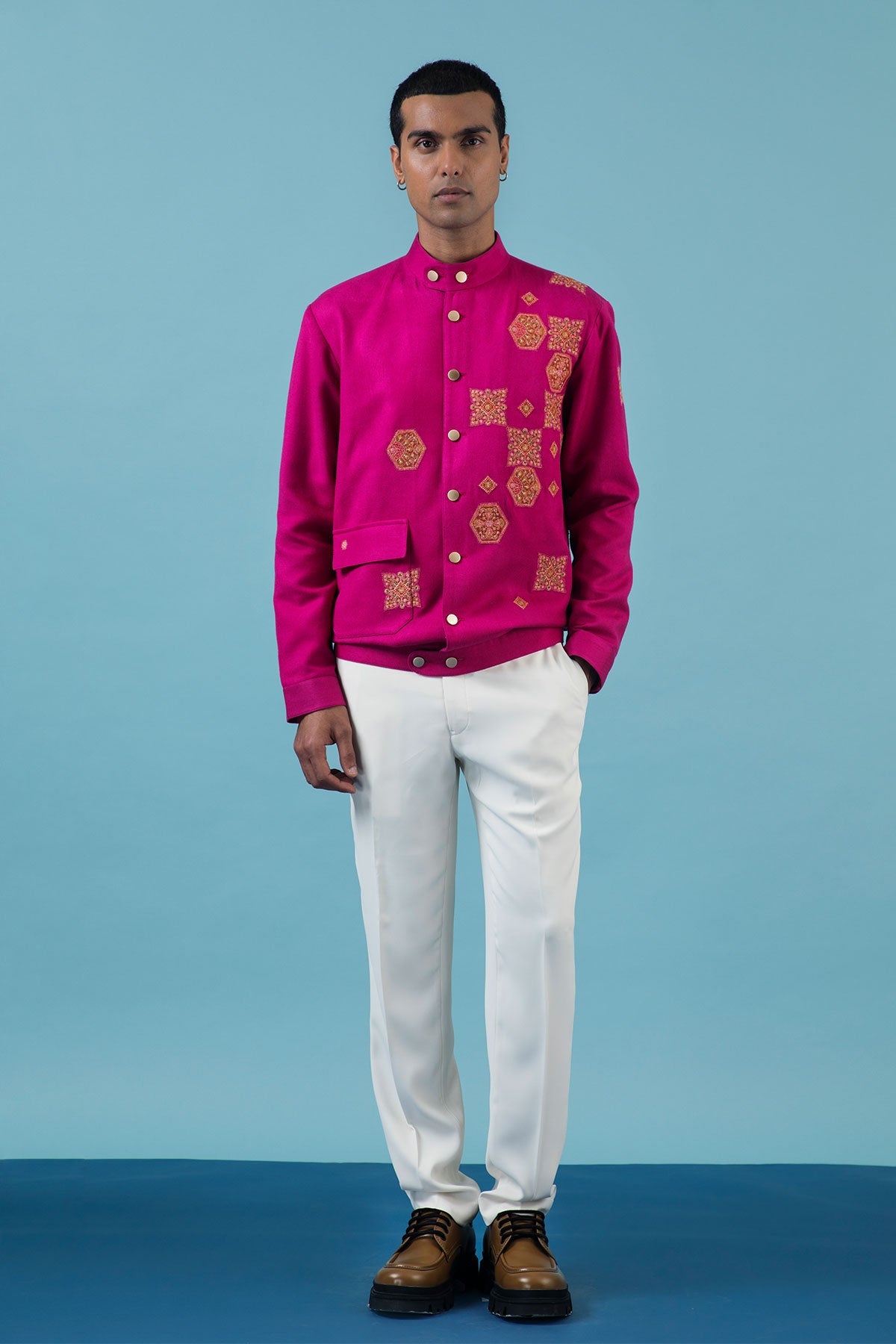 Fuchsia Pink Kashmiri Bomber