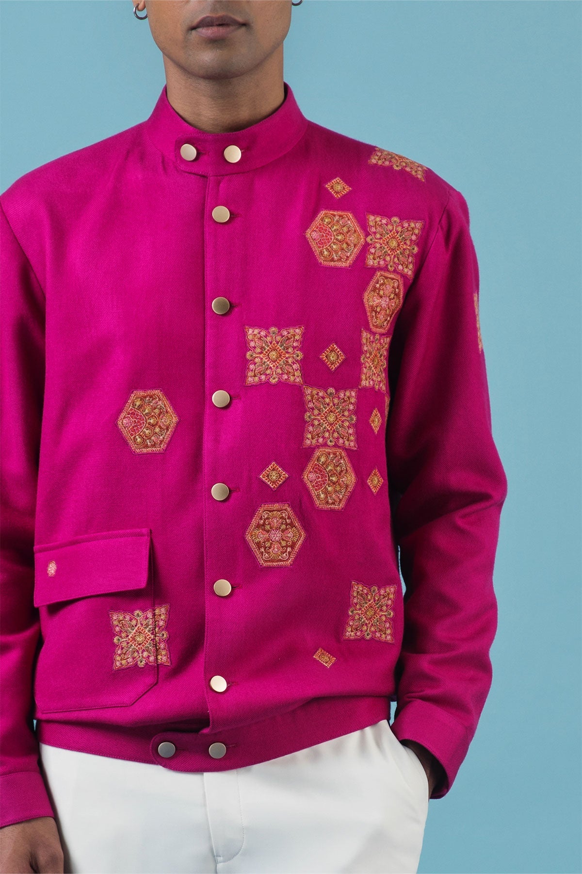 Fuchsia Pink Kashmiri Bomber