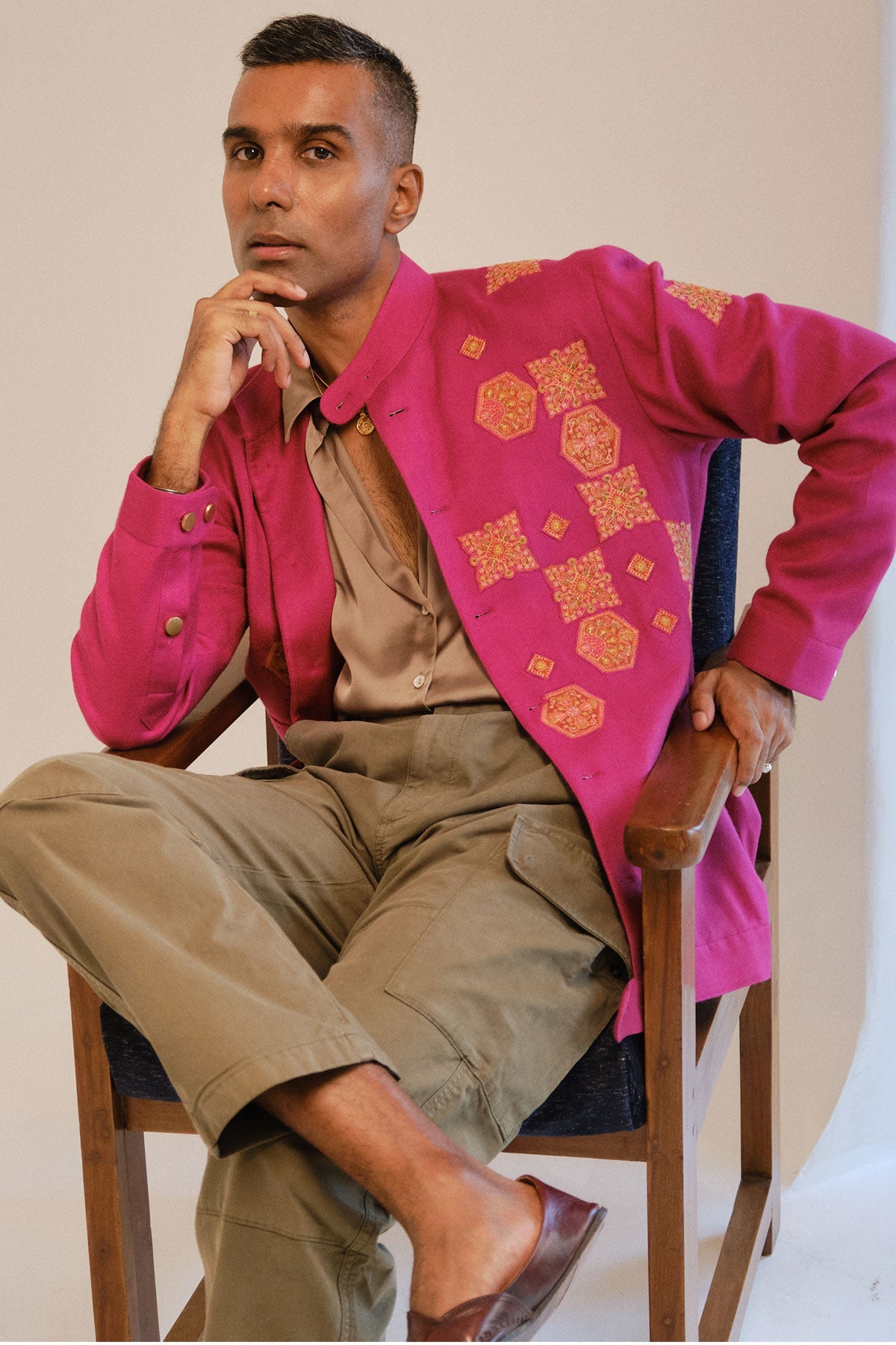 Fuchsia Pink Kashmiri Bomber