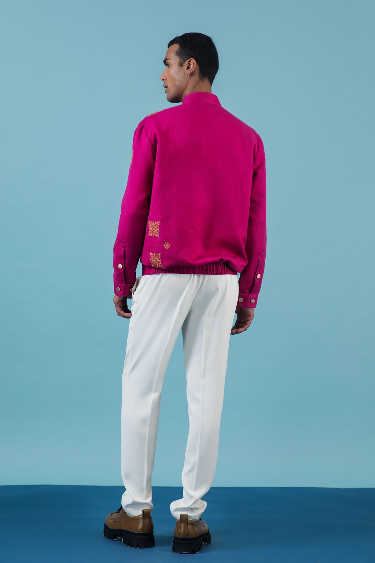 Fuchsia Pink Kashmiri Bomber