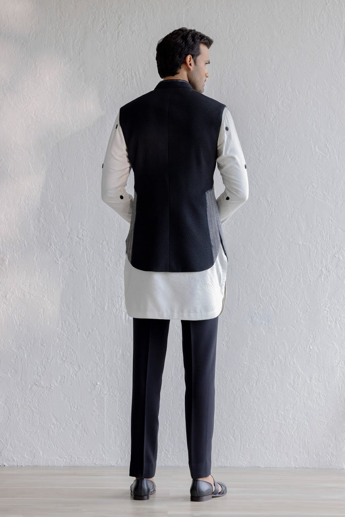 Monochrome Chevron Nehru Jacket