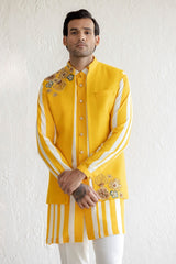 Yellow Bar Nehru Jacket