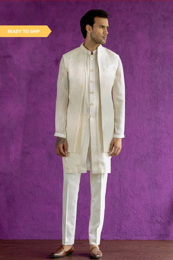 Ivory Phool Nehru Jacket