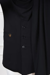 Ishaan Khatter In Black Drape Bandhgala Set Mens Wear