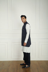 Grey Patch Pocket Nehru Jacket Set