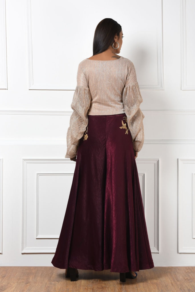 Overlap Top With Embroidered Pants Womens Wear